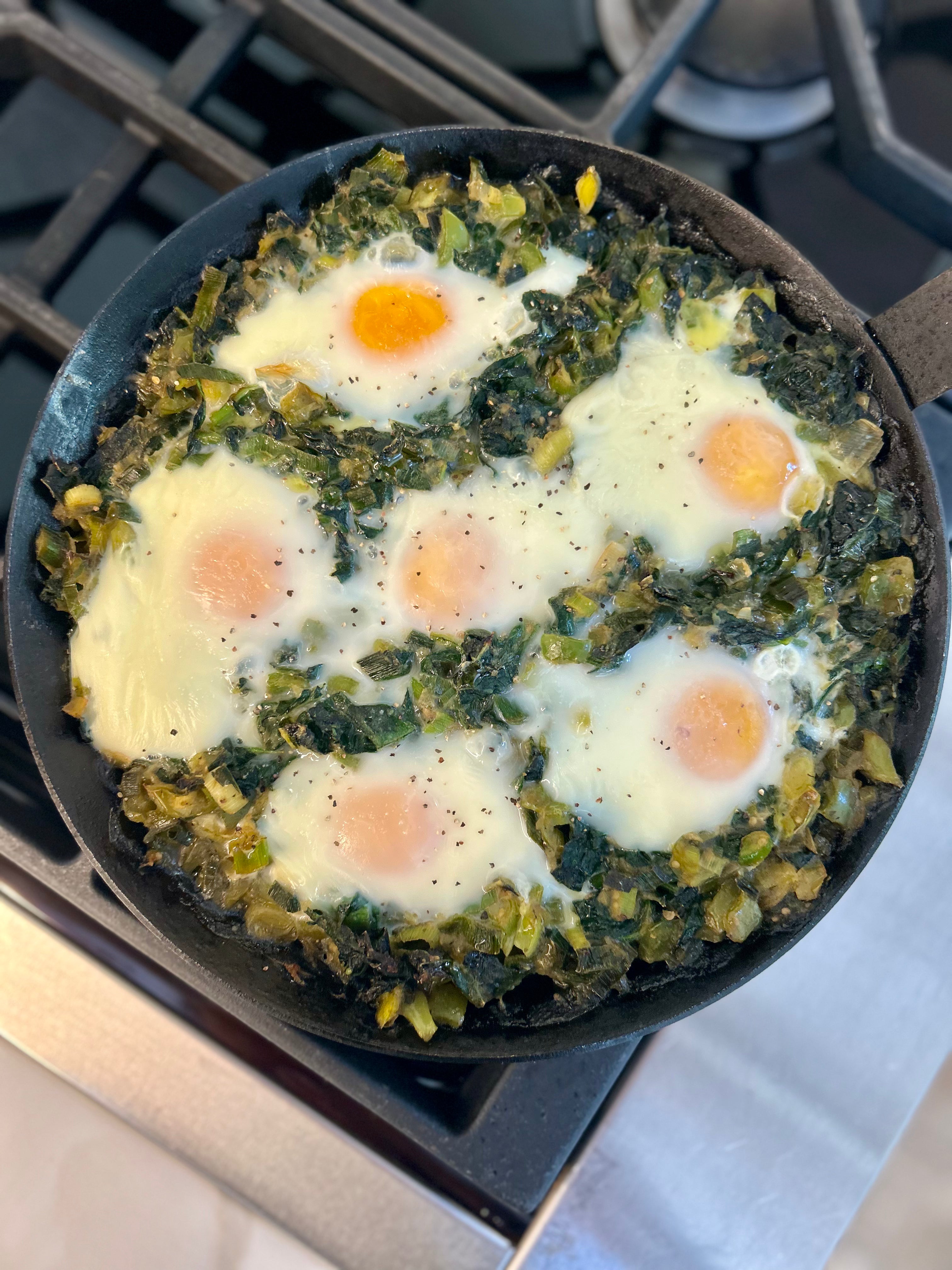 Sweet Garleek Green Shakshuka