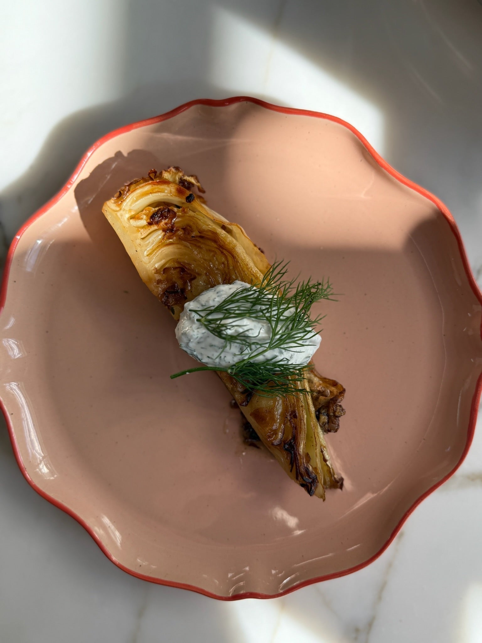 Sugarcone Cabbage Wedge with Dill Yogurt