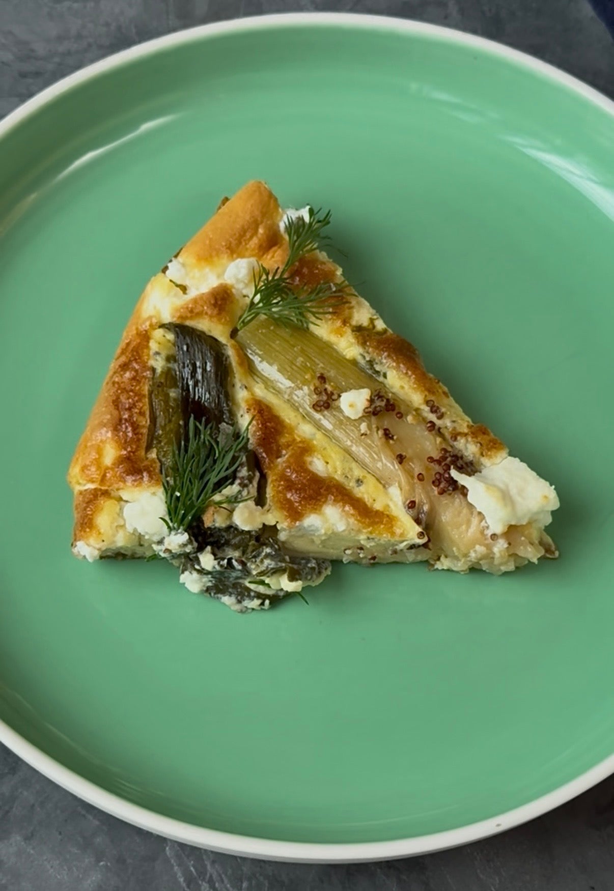 Sweet Garleek and Goat Cheese Frittata