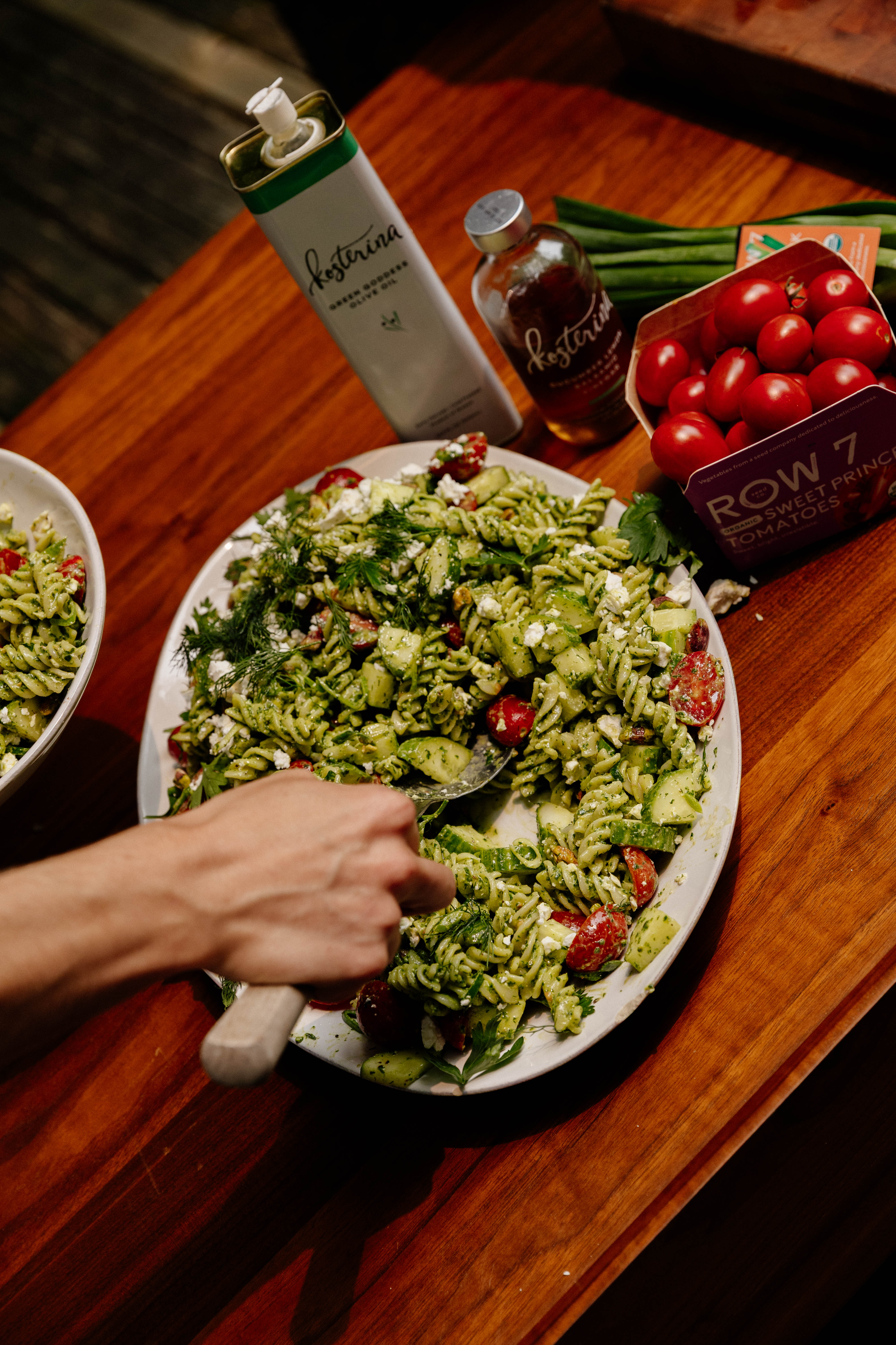 Greek Goddess Pesto Pasta Salad with Sweet Prince Tomato